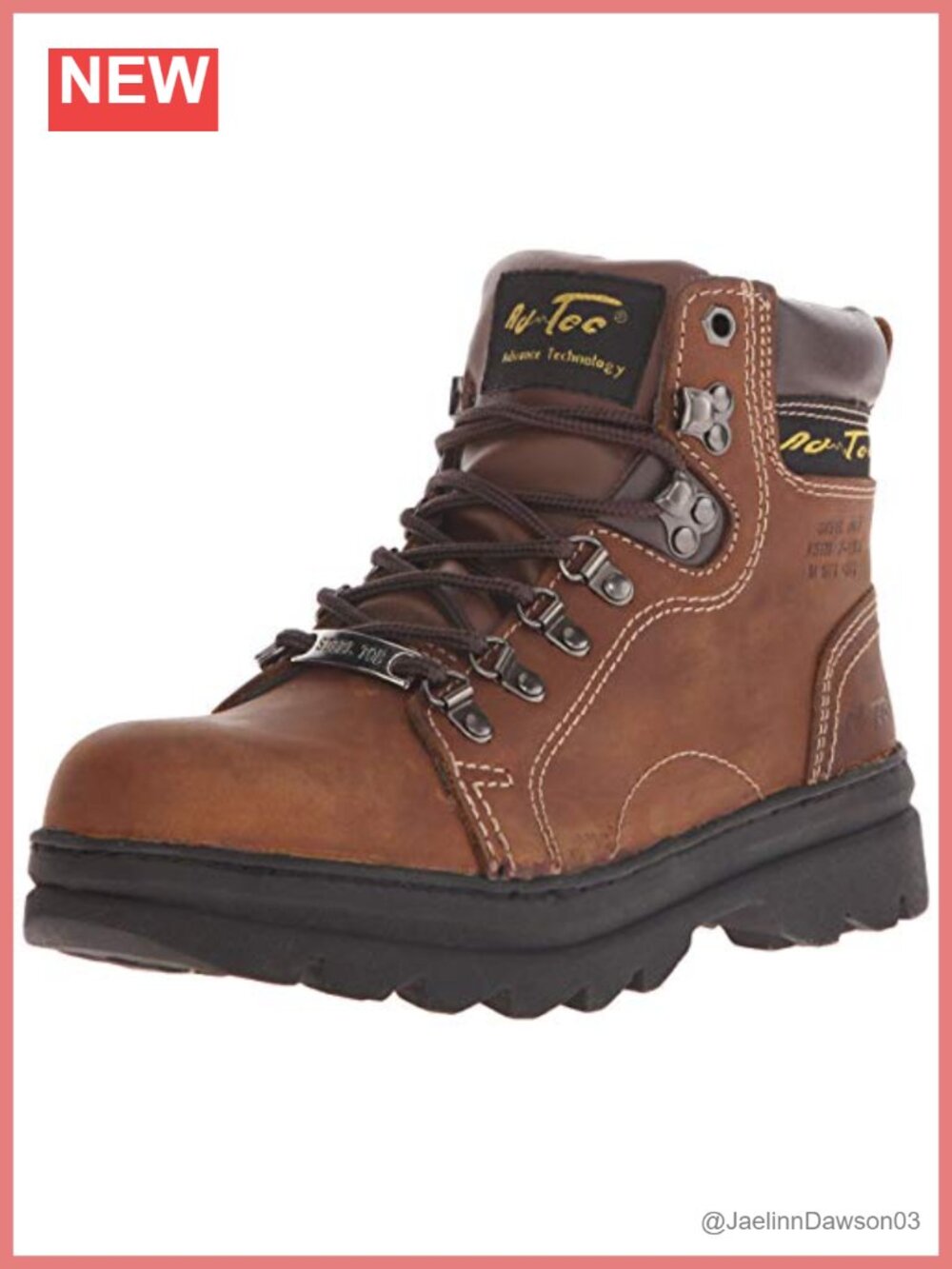 Women's 6" Steel Toe Work Boots Lace-Up Leather Slip Resistant Safety Toe